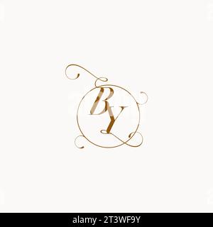 BY uniquely wedding logo symbol of your marriage and you can use it on your wedding stationary Stock Vector