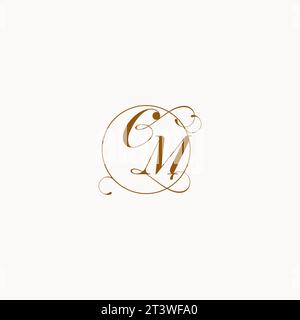 CM uniquely wedding logo symbol of your marriage and you can use it on your wedding stationary Stock Vector