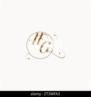 HG uniquely wedding logo symbol of your marriage and you can use it on your wedding stationary Stock Vector