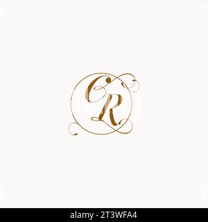 CR uniquely wedding logo symbol of your marriage and you can use it on your wedding stationary Stock Vector