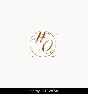 HO uniquely wedding logo symbol of your marriage and you can use it on your wedding stationary Stock Vector