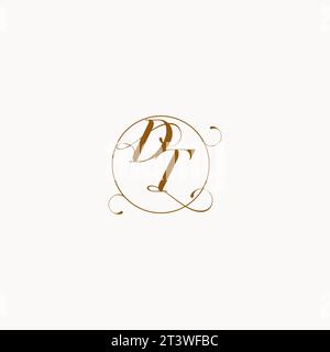 DT uniquely wedding logo symbol of your marriage and you can use it on your wedding stationary Stock Vector