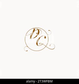 DC uniquely wedding logo symbol of your marriage and you can use it on your wedding stationary Stock Vector