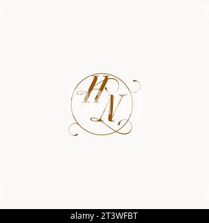 HN uniquely wedding logo symbol of your marriage and you can use it on your wedding stationary Stock Vector