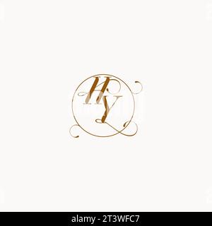 HY uniquely wedding logo symbol of your marriage and you can use it on your wedding stationary Stock Vector