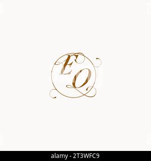 EO uniquely wedding logo symbol of your marriage and you can use it on your wedding stationary Stock Vector