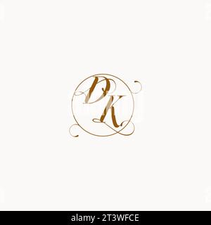 DK uniquely wedding logo symbol of your marriage and you can use it on your wedding stationary Stock Vector
