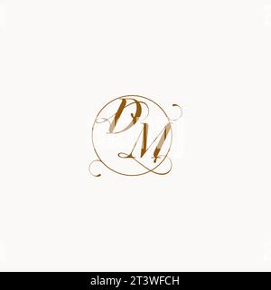 DM uniquely wedding logo symbol of your marriage and you can use it on your wedding stationary Stock Vector