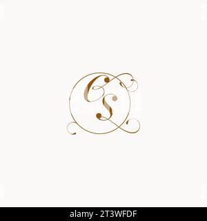 CS uniquely wedding logo symbol of your marriage and you can use it on your wedding stationary Stock Vector