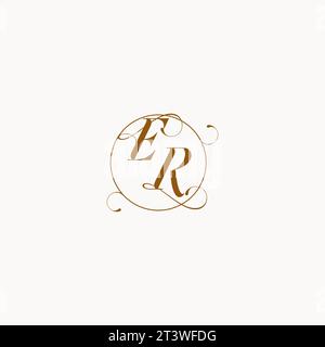 ER uniquely wedding logo symbol of your marriage and you can use it on your wedding stationary Stock Vector