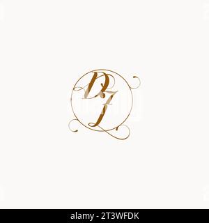 DJ uniquely wedding logo symbol of your marriage and you can use it on your wedding stationary Stock Vector
