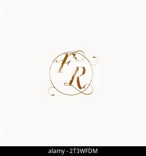 FR uniquely wedding logo symbol of your marriage and you can use it on your wedding stationary Stock Vector