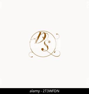 DS uniquely wedding logo symbol of your marriage and you can use it on your wedding stationary Stock Vector