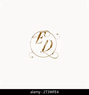 ED uniquely wedding logo symbol of your marriage and you can use it on your wedding stationary Stock Vector