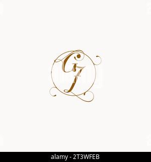 GJ uniquely wedding logo symbol of your marriage and you can use it on your wedding stationary Stock Vector