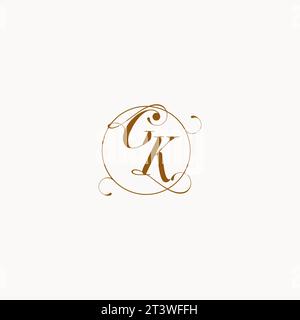 GK uniquely wedding logo symbol of your marriage and you can use it on your wedding stationary Stock Vector