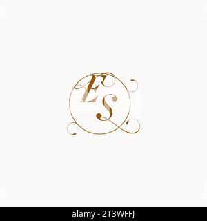 ES uniquely wedding logo symbol of your marriage and you can use it on your wedding stationary Stock Vector