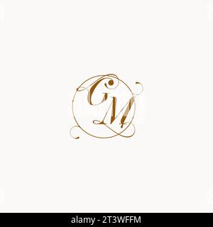 GM uniquely wedding logo symbol of your marriage and you can use it on your wedding stationary Stock Vector