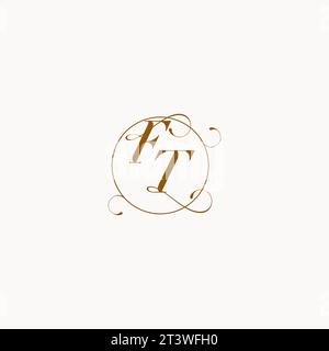 FT uniquely wedding logo symbol of your marriage and you can use it on your wedding stationary Stock Vector