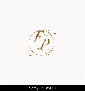 FP uniquely wedding logo symbol of your marriage and you can use it on your wedding stationary Stock Vector