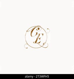 GE uniquely wedding logo symbol of your marriage and you can use it on your wedding stationary Stock Vector