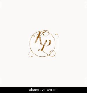 KP uniquely wedding logo symbol of your marriage and you can use it on your wedding stationary Stock Vector