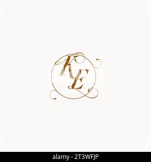 KE uniquely wedding logo symbol of your marriage and you can use it on your wedding stationary Stock Vector