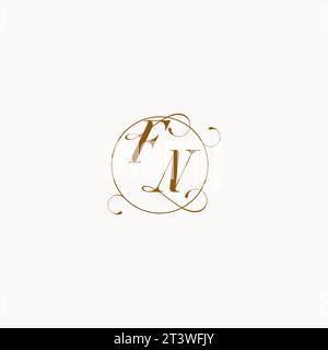 FN uniquely wedding logo symbol of your marriage and you can use it on your wedding stationary Stock Vector