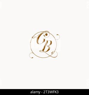 GB uniquely wedding logo symbol of your marriage and you can use it on your wedding stationary Stock Vector