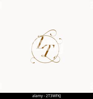 LT uniquely wedding logo symbol of your marriage and you can use it on your wedding stationary Stock Vector