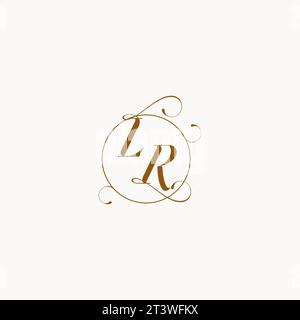 LR uniquely wedding logo symbol of your marriage and you can use it on your wedding stationary Stock Vector