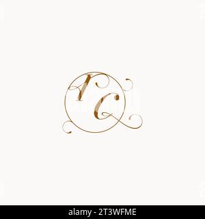 IC uniquely wedding logo symbol of your marriage and you can use it on your wedding stationary Stock Vector
