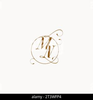 MN uniquely wedding logo symbol of your marriage and you can use it on your wedding stationary Stock Vector