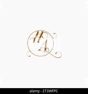 HA uniquely wedding logo symbol of your marriage and you can use it on your wedding stationary Stock Vector