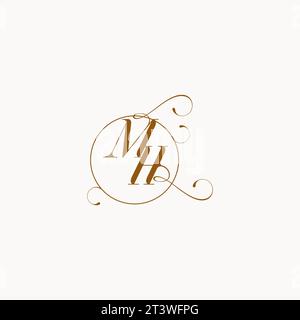 MH uniquely wedding logo symbol of your marriage and you can use it on your wedding stationary Stock Vector