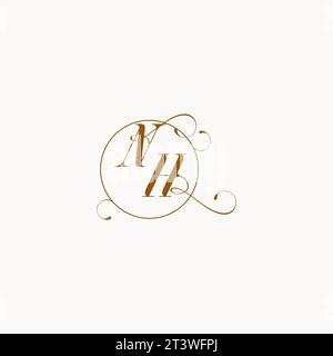 NH uniquely wedding logo symbol of your marriage and you can use it on your wedding stationary Stock Vector