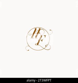 HF uniquely wedding logo symbol of your marriage and you can use it on your wedding stationary Stock Vector