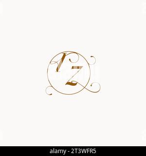 IZ uniquely wedding logo symbol of your marriage and you can use it on your wedding stationary Stock Vector
