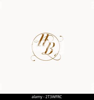 HB uniquely wedding logo symbol of your marriage and you can use it on your wedding stationary Stock Vector