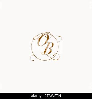 OB uniquely wedding logo symbol of your marriage and you can use it on your wedding stationary Stock Vector