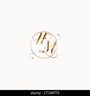 HM uniquely wedding logo symbol of your marriage and you can use it on your wedding stationary Stock Vector