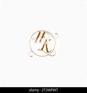 HK uniquely wedding logo symbol of your marriage and you can use it on your wedding stationary Stock Vector