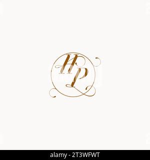 HP uniquely wedding logo symbol of your marriage and you can use it on your wedding stationary Stock Vector