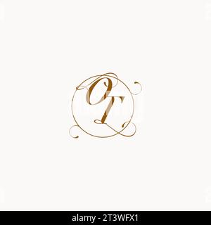 OT uniquely wedding logo symbol of your marriage and you can use it on your wedding stationary Stock Vector