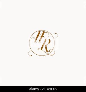 HR uniquely wedding logo symbol of your marriage and you can use it on your wedding stationary Stock Vector