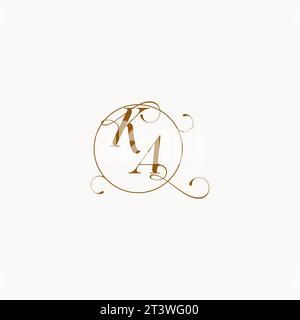 KA uniquely wedding logo symbol of your marriage and you can use it on your wedding stationary Stock Vector