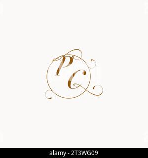 PC uniquely wedding logo symbol of your marriage and you can use it on your wedding stationary Stock Vector