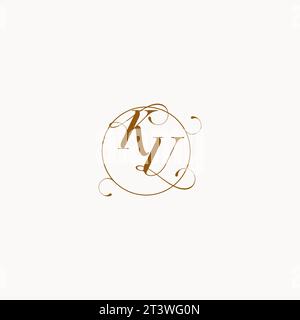 KU uniquely wedding logo symbol of your marriage and you can use it on your wedding stationary Stock Vector