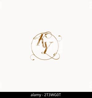 KY uniquely wedding logo symbol of your marriage and you can use it on your wedding stationary Stock Vector