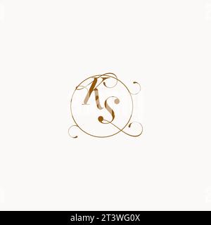 KS uniquely wedding logo symbol of your marriage and you can use it on your wedding stationary Stock Vector